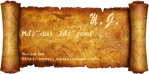 Mádai József névjegykártya