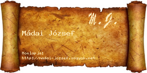 Mádai József névjegykártya